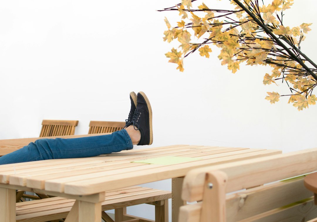 person relaxing after work