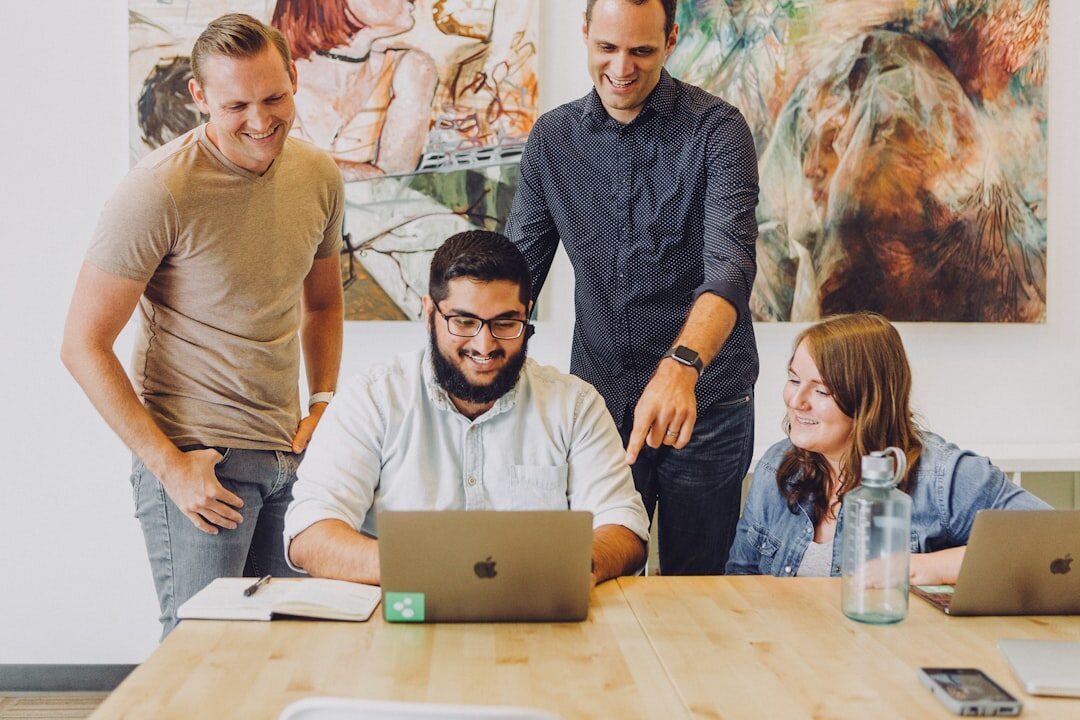 diverse colleagues in office
